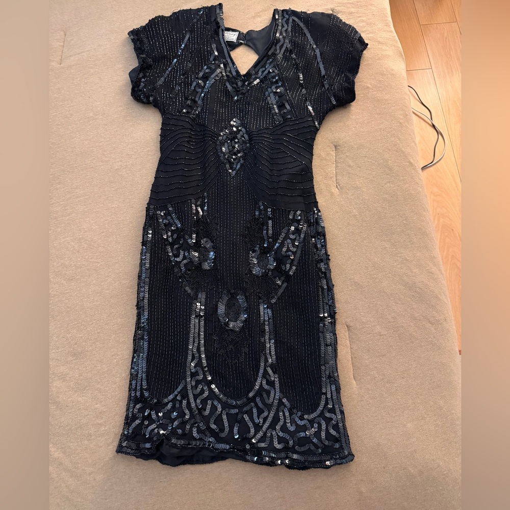 Stenay Black vintage Sequin Midi Dress